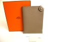 Photo1: HERMES Etoupe grey Veau Epson Passport Cover ID Holders Tarmac PM #9940 (1)