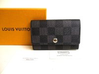 LOUIS VUITTON Damier Graphite Leather Multicles 6 Key Cases #9941