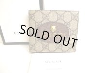 GUCCI Neo Vintage GG Supreme Canvas Yellow Leather Bifold Bill Wallet #9951