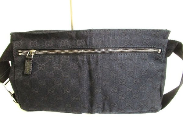 Photo2: GUCCI GG Black Canvas Waist Packs Belt Bag Purse #9957