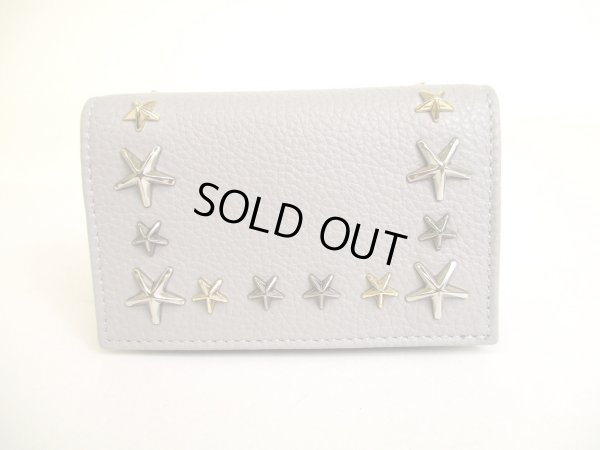 Photo2: JIMMY CHOO Starts Soft Gray Leather Credit Card Business Card Holder NELLO #9961