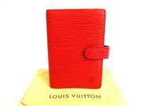 LOUIS VUITTON Epi Red Document Holders Small Ring Agenda Cover #9966