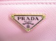 Photo10: PRADA Pink Saffiano Triang Leather Round Zip Long Wallet #9968