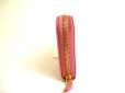 Photo4: PRADA Pink Saffiano Triang Leather Round Zip Long Wallet #9968