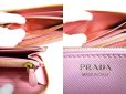 Photo9: PRADA Pink Saffiano Triang Leather Round Zip Long Wallet #9968