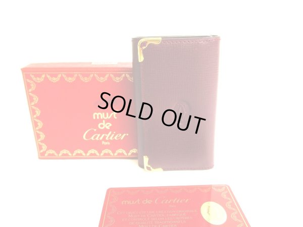 Photo1: Cartier Must de Cartier Bordeaux Leather 6 Pics Key Cases #9970