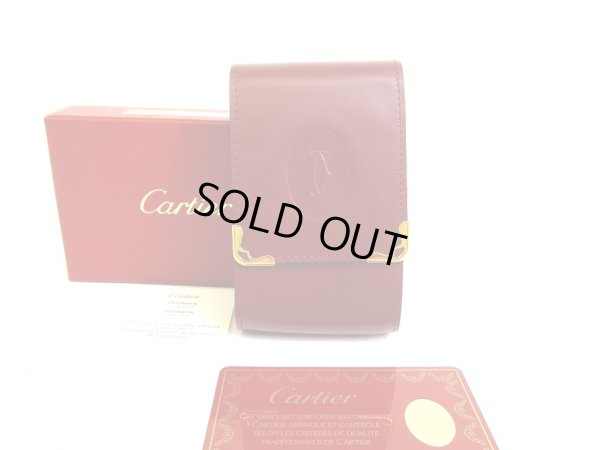Photo1: Cartier Must De Cartier Bordeaux Leather Cigarette Case #9985