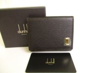 DUNHILL Dark Brown Leather Coin Purse #9986