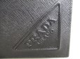 Photo10: PRADA Saffiano Black Leather Bifold Wallet Compact Wallet #9996