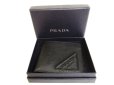 Photo12: PRADA Saffiano Black Leather Bifold Wallet Compact Wallet #9996