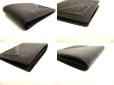 Photo7: PRADA Saffiano Black Leather Bifold Wallet Compact Wallet #9996