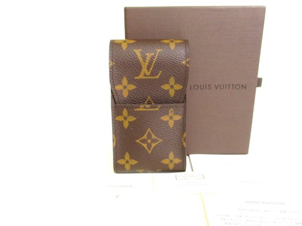 Photo1: LOUIS VUITTON Monogram Leather Brown Cigarette Cases #a007