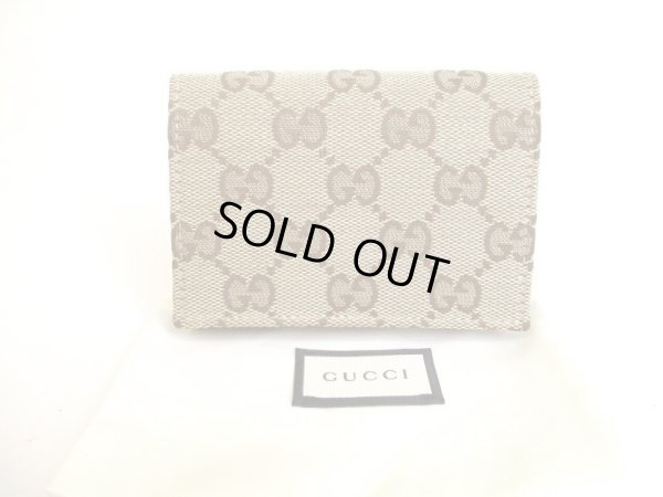 Photo1: GUCCI Beige GG Canvas Business Card Credit Card Holder #a017