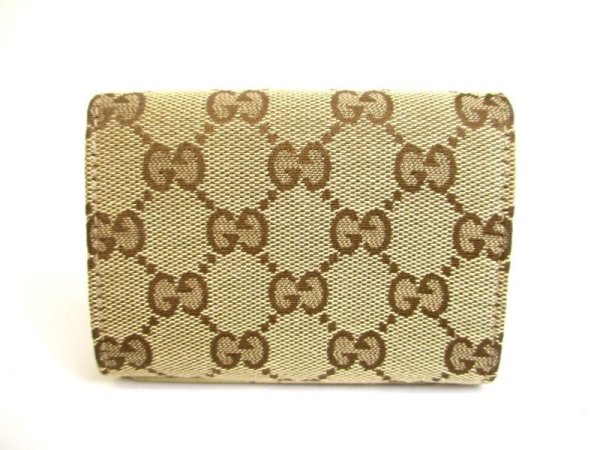 Photo2: GUCCI Beige GG Canvas Business Card Credit Card Holder #a017