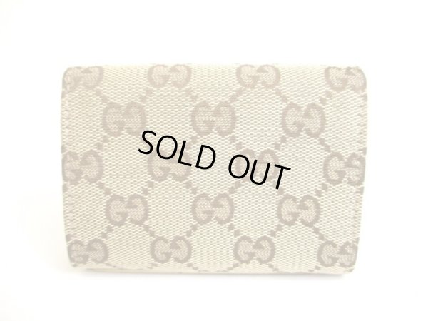 Photo2: GUCCI Beige GG Canvas Business Card Credit Card Holder #a017