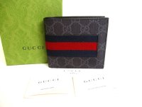 GUCCI GG Coating Canvas Leather Bifold Wallet Compact Wallet #a028