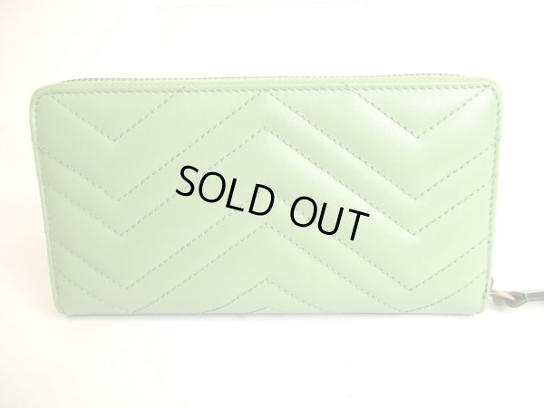 Photo2: GUCCI Marmont GG Lime Green Leather Round Zip Long Wallet #a042
