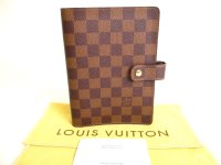 LOUIS VUITTON Damier Leather Document Holders Medium Ring Agenda Cover #a044