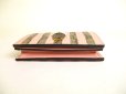 Photo5: GUCCI GG Marmont Light Pink Stripes Leather Soft Cream Motif Bifold Wallet #a046