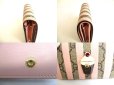 Photo8: GUCCI GG Marmont Light Pink Stripes Leather Soft Cream Motif Bifold Wallet #a046