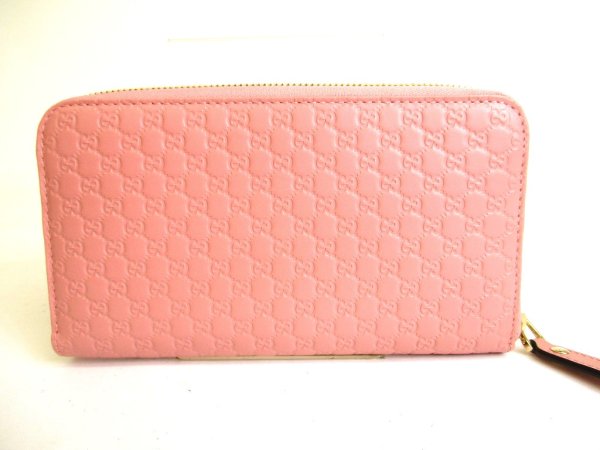 Photo2: GUCCI Micro Guccissima Light Pink Leather Round Zip Long Wallet #a048