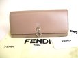 Photo1: FENDI By The Way Tortora Leather Bifold Long Wallet Flap Wallet #a051 (1)