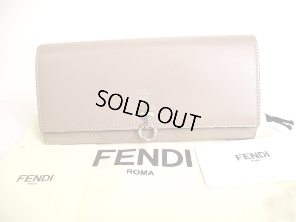 Photo1: FENDI By The Way Tortora Leather Bifold Long Wallet Flap Wallet #a051