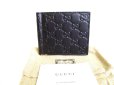 Photo1: GUCCI Guccissima Black Leather Bifold Bill Wallet #a054 (1)