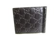 Photo2: GUCCI Guccissima Black Leather Bifold Bill Wallet #a054 (2)