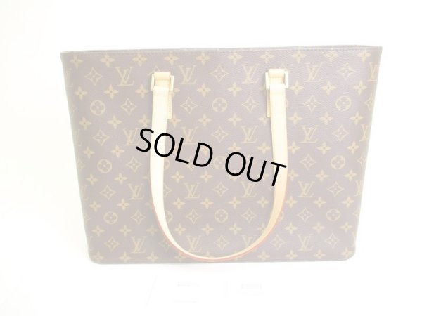 Photo1: LOUIS VUITTON Monogram Brown Leather Tote Bag Shoppers Bag Luco #a057
