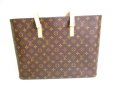 Photo2: LOUIS VUITTON Monogram Brown Leather Tote Bag Shoppers Bag Luco #a057 (2)
