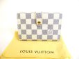 Photo1: LOUIS VUITTON Damier Azur White Leather Bifold Wallet Viennois #a058 (1)