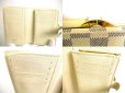 Photo8: LOUIS VUITTON Damier Azur White Leather Bifold Wallet Viennois #a058