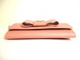 Photo5: PRADA Saffiano Light Pink Leather Ribbon Bifold Long Flap Wallet #a062