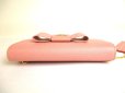 Photo6: PRADA Saffiano Light Pink Leather Ribbon Bifold Long Flap Wallet #a062