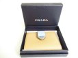 Photo12: PRADA Sand Light Blue Leather Small Saffiano and smooth leather wallet #a066