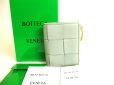 Photo1: BOTTEGA VENETA Peppermint Green Leather Small Cassette Bi-Fold Zip Wallet #070 (1)
