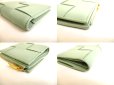 Photo7: BOTTEGA VENETA Peppermint Green Leather Small Cassette Bi-Fold Zip Wallet #070