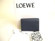 Photo1: LOEWE Trifold Wallet In Navy Blue Soft Grained Calfskin #a071 (1)