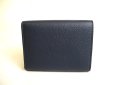 Photo2: LOEWE Trifold Wallet In Navy Blue Soft Grained Calfskin #a071 (2)