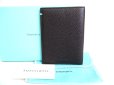 Photo1: Tiffany&Co. Black Leather Passport Holder Notebook Holders #a075 (1)