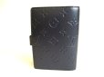 Photo2: LOUIS VUITTON Monogram Mat Black Leather Small Ring Agenda Cover #a083 (2)