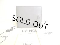 FENDI Zucca Shadow Gray Yellow Leather Bifold Bil Wallet Compact Wallet #a084