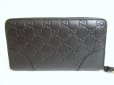 Photo2: GUCCI Guccissima Black Leather Round Zip Long Wallet #a097 (2)