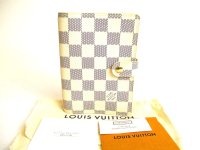 LOUIS VUITTON Damier Azur Document Holder Small Ring Agenda Cover #a103