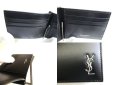 Photo9: Saint Laurent Paris Black Leather Bifold Bill Wallet Purse #a107