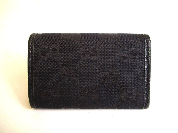 Photo2: GUCCI GG Black Canvas and Leather 6 Pics Key Cases #a117
