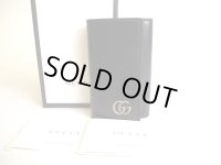GUCCI GG Marmont Black Leather Silver H/W 6 Pics Key Cases #a118