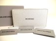 Photo1: BALENCIAGA Everyday Silver Glitter Leather Round Zip Wallet #a119 (1)