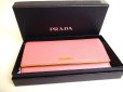 Photo12: PRADA Saffiano Metal Pink Leather Bifold Long Flap Wallet #a126